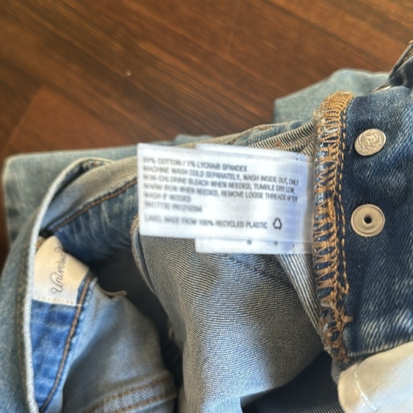 Universal Threads Long Light Wash Denim Overalls Raw Hem Stretch Blues 00/24 - Picture 7 of 8